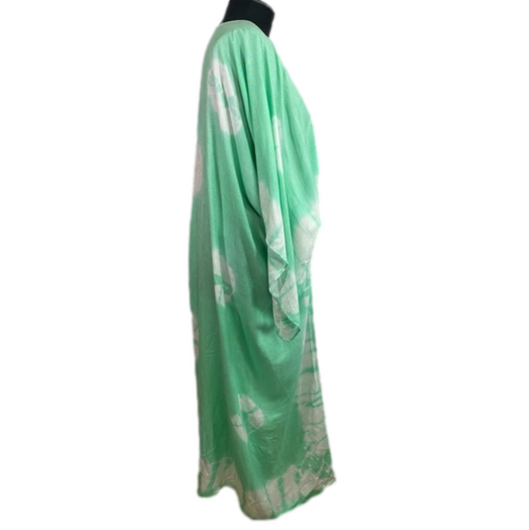 Free People Mint Green & White Spell Bound Tie Dye Kimono NWOT Size OS SKU1104 - Picture 3 of 8